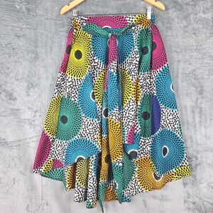 Womens Skirt Medium Artsy Maxi African Ankara Colorful Indie Flowy Casual NWT